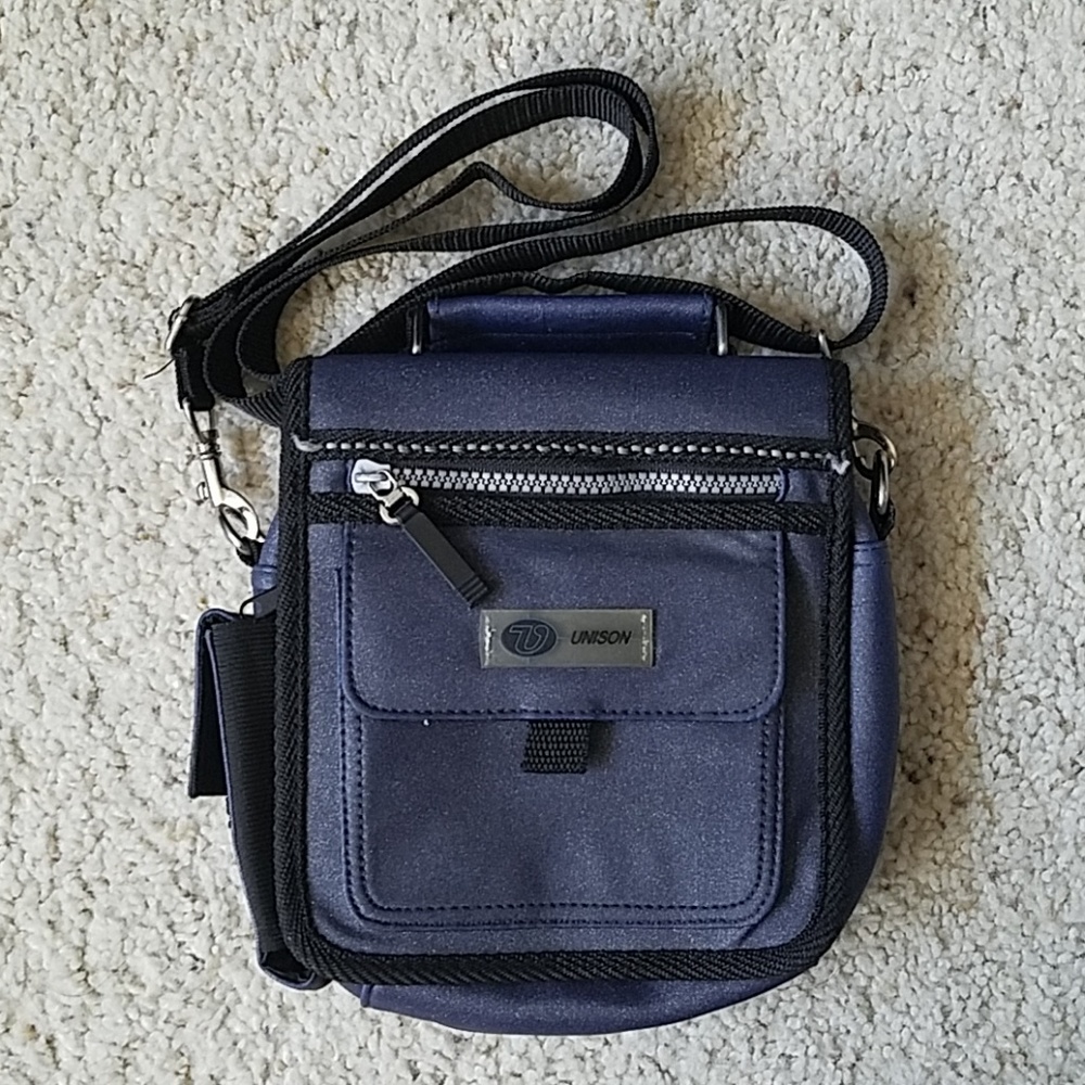 NWOT Blue and black crossbody utility bag